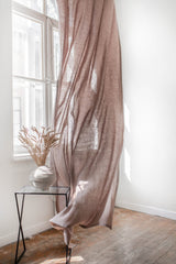 Tab top linen curtain