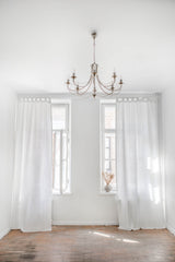 Tab top linen curtain
