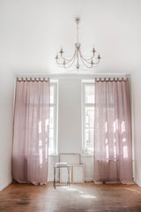 Tab top linen curtain