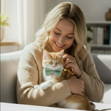 Anypet Stylish Sage Green Bow Cat Collar – Large Size with Safety Buckle, Bell & Durable Strap