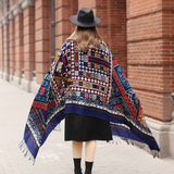 Anyyou 100% Merino Wool Blue Opus Zentangle Silk Satin Large Winter Scarf Pashmina Shawl Bandana Perfect For Women Ladies Fashion Style