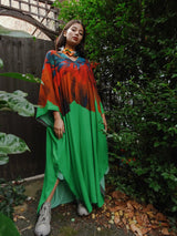 Kaftan with Maxi Floral in Green