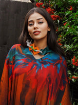 Kaftan with Maxi Floral in Green