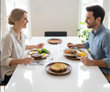 Anygleam Natural Wood 2pcs Round Wooden Plate Food Kitchen Tableware