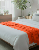 Anycozy Orange Faux Cashmere Throw Blanket – Diamond Knit Sofa Cover & Home Decor Accent