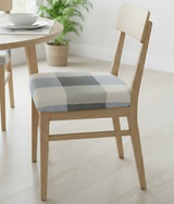 Anyseat Beige Light Blue Simple Pattern Print Chair Cover – Stretch Washable Removable Seat Cover for Dining & Kitchen
