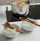 Anygleam Brown 4pcs Wooden Chopsticks and Long Ladle Set Reusable Kitchen Tableware