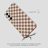 Chocolate Brown Latte Check Samsung Galaxy S23+(Plus) Case