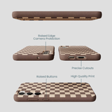 Chocolate Brown Latte Check Samsung Galaxy S23+(Plus) Case