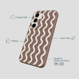 Chocolate Brown Latte Waves Samsung Galaxy S23 Case