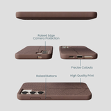 Chocolate Brown Leaf Veins Samsung Galaxy S23 Case