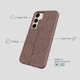 Chocolate Brown Leaf Veins Samsung Galaxy S23 Case