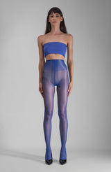 LECHERY® LUSTROUS SILKY SHINY 20 DENIER SHEER PANTYHOSE TIGHTS • BLUE
