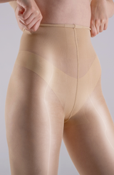 LECHERY® LUSTROUS SILKY SHINY 40 DENIER SEMI-OPAQUE PANTYHOSE TIGHTS • NATURAL