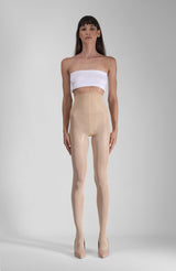 LECHERY® LUSTROUS SILKY SHINY 40 DENIER SEMI-OPAQUE PANTYHOSE TIGHTS • NATURAL