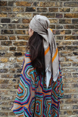 LH Logo Scarf in Beige & Orange - Large