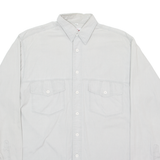THE GREAT MANHATTAN CLUB Mens Plain Shirt Grey Long Sleeve S