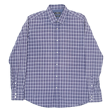 BOSS Mens Shirt Blue Check Long Sleeve L