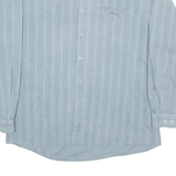 GOLDRESS Mens Shirt Grey Striped Long Sleeve L