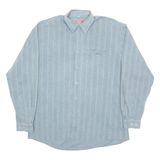 GOLDRESS Mens Shirt Grey Striped Long Sleeve L