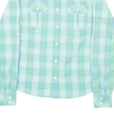 THE NORTH FACE Womens Shirt Green Check Long Sleeve XS