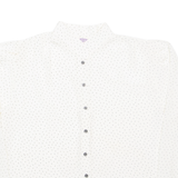 YESSICA Womens Shirt White Spotted Long Sleeve M