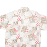 CASA MODA Mens Shirt White Crazy Pattern L