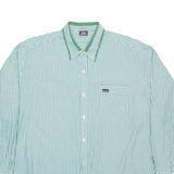 DINO CARINO Mens Shirt Green Striped Long Sleeve XL
