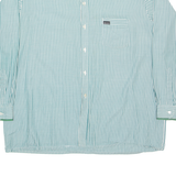 DINO CARINO Mens Shirt Green Striped Long Sleeve XL