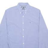 TOMMY HILFIGER Mens Shirt Blue Check Long Sleeve M