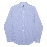 TOMMY HILFIGER Mens Shirt Blue Check Long Sleeve M