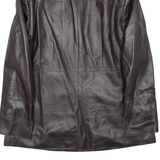 MANEBO Womens Blazer Jacket Black Faux Leather M