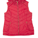 MICHAEL KORS Womens Gilet Red Hooded L