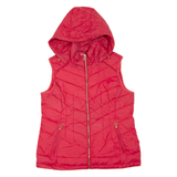 MICHAEL KORS Womens Gilet Red Hooded L