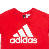 ADIDAS Cropped Top Womens T-Shirt Red S