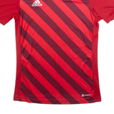 ADIDAS Mens Football Shirt Jersey Red V-Neck S