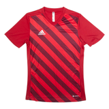 ADIDAS Mens Football Shirt Jersey Red V-Neck S