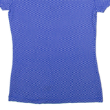 TOMMY HILFIGER Polka Dot Womens T-Shirt Blue V-Neck XS