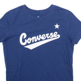 CONVERSE Womens T-Shirt Blue XXS