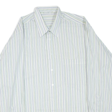 Mens Shirt White Striped Long Sleeve 2XL