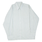 Mens Shirt White Striped Long Sleeve 2XL
