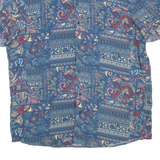 JEAN PASCALE Mens Shirt Blue Crazy Pattern XL
