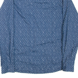 PIERRE CARDIN Mens Shirt Blue Spotted Long Sleeve L
