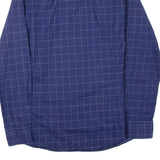 TOMMY HILFIGER Fitted Mens Shirt Blue Check Long Sleeve L