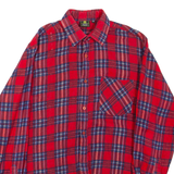 Mens Shirt Red Check Long Sleeve XL