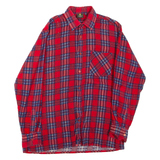 Mens Shirt Red Check Long Sleeve XL