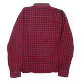 Mens Shirt Red Check Long Sleeve S