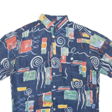 CASUALAND Mens Shirt Blue Crazy Pattern M