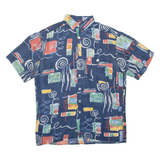 CASUALAND Mens Shirt Blue Crazy Pattern M
