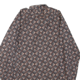 Mens Shirt Black Geometric Long Sleeve L